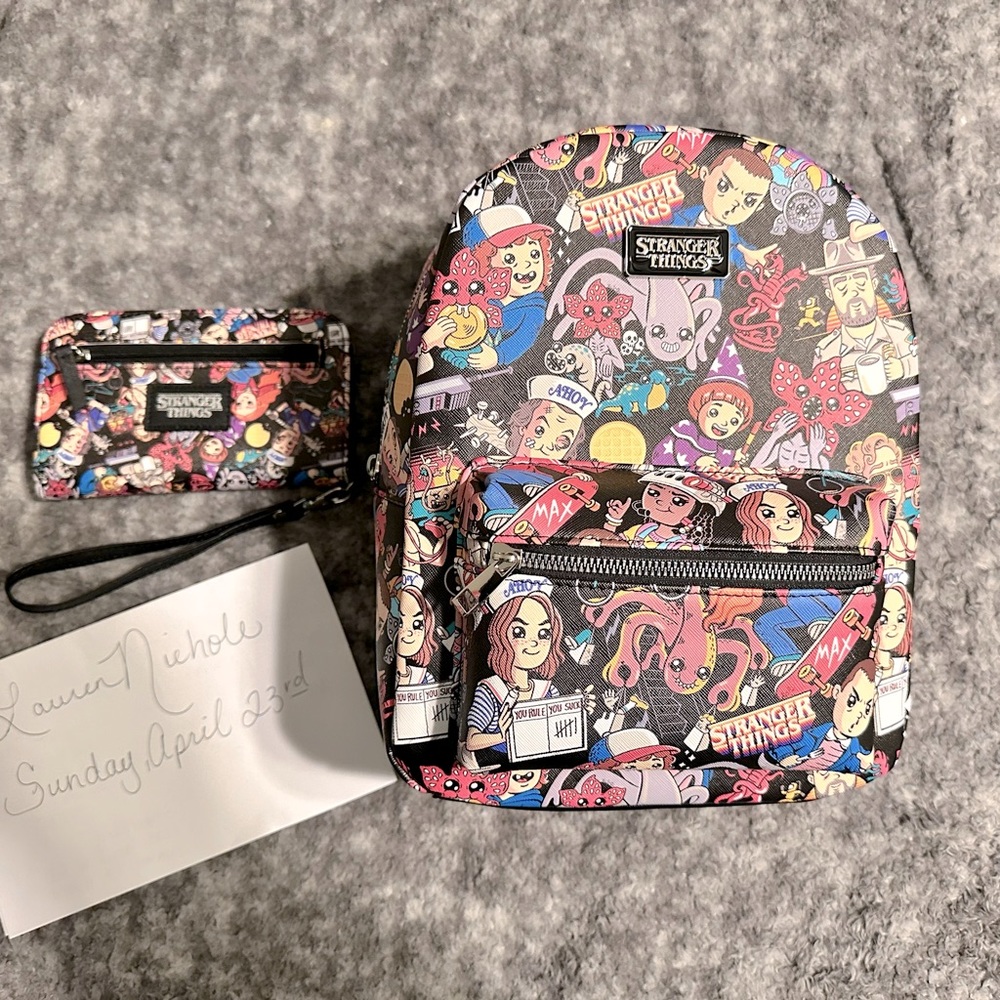 Stranger things bioworld backpack and wallet set SOLD
